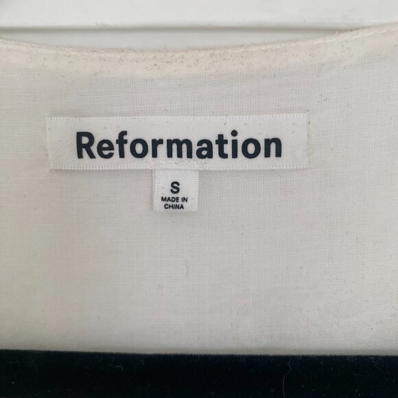 Reformation Weiss Linen Wrap Dress Midi White S - Picture 5 of 5